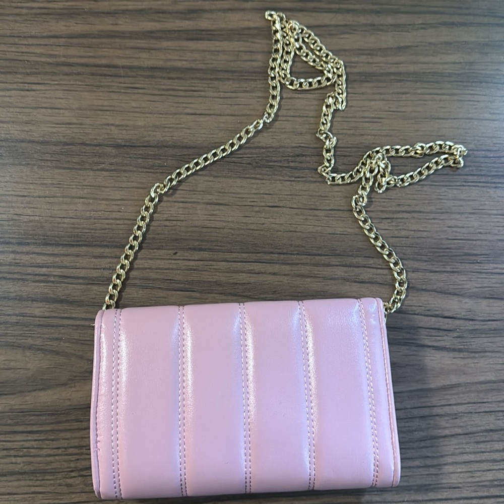 Women’s Pink Quilted Chain Cross Body Bag - Picture 4 of 7